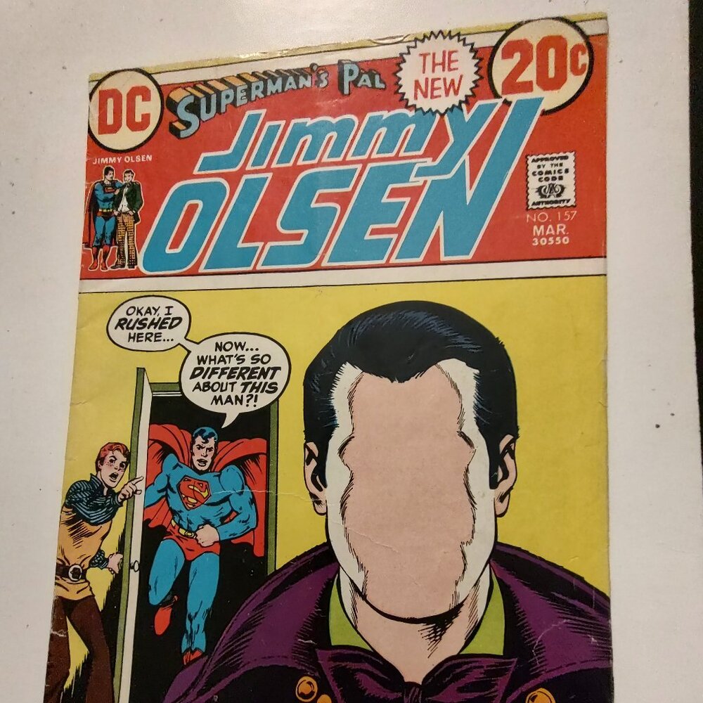 JIMMY OLSEN # 157   COVER BY NICK CARDY   WRITTEN BY LEO DORFMAN   COLLETTA INKS